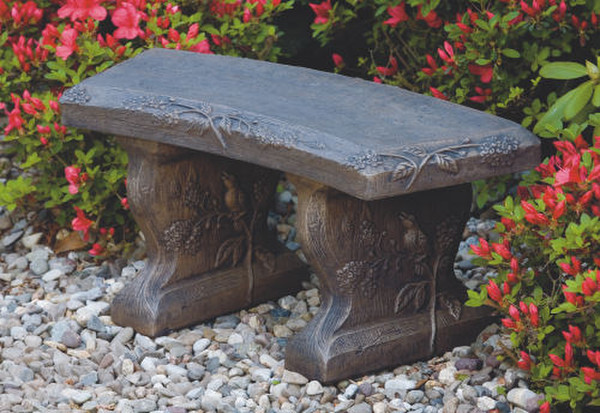 Add this decorative Woodscape Seat cement gently curved bench top